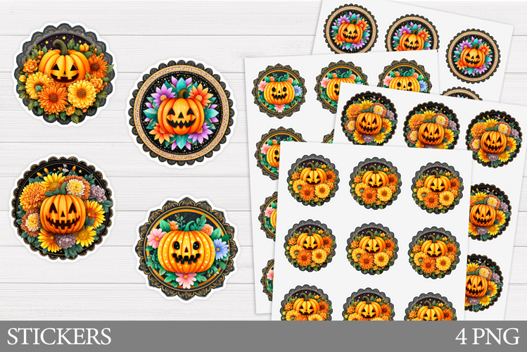 Halloween Pumpkin Sticker. Halloween Stickers Printable