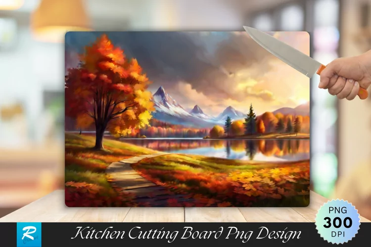 Autumn Nature Cutting Board Sublimation Design