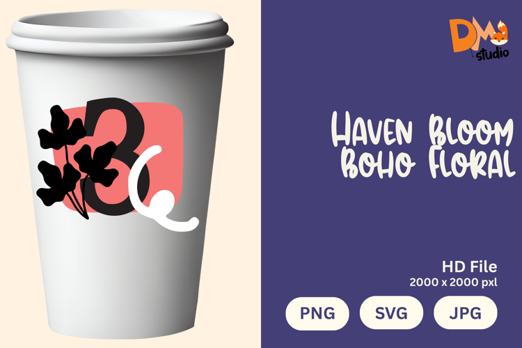 Haven Bloom Boho Floral Monogram