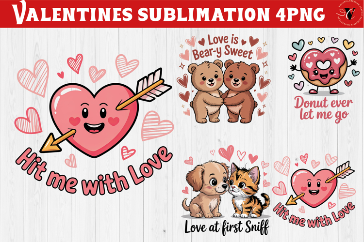 Cute Valentines sublimation | Valentines day love clipart