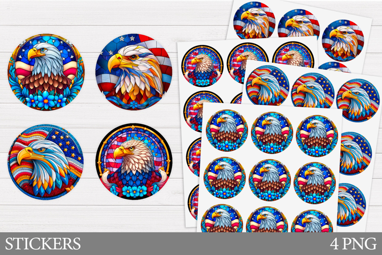 Patriotic Eagle Sticker Design. Patriotic Sticker Printable
