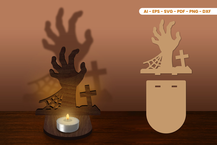 Halloween Tealight Candle Holder Laser Cut