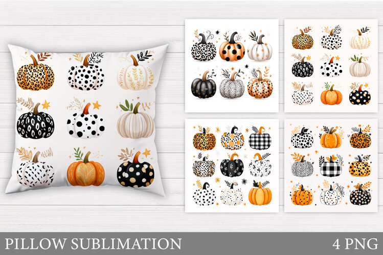 Pumpkin Pillow Design. Fall Pillow Sublimation example image 1