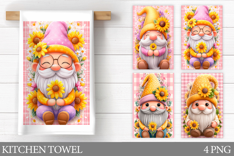 Cute Gnome Kitchen Towel Design. Cute Gnome Sublimation