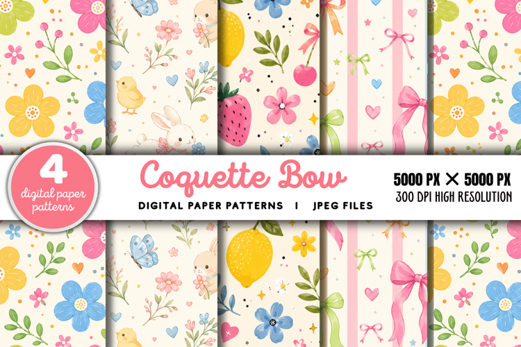 Coquette Bow Striped Background JPG