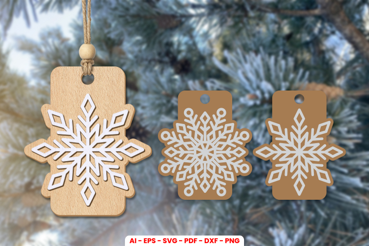 Snowflakes Gift Tags Laser Cut | Christmas Ornament