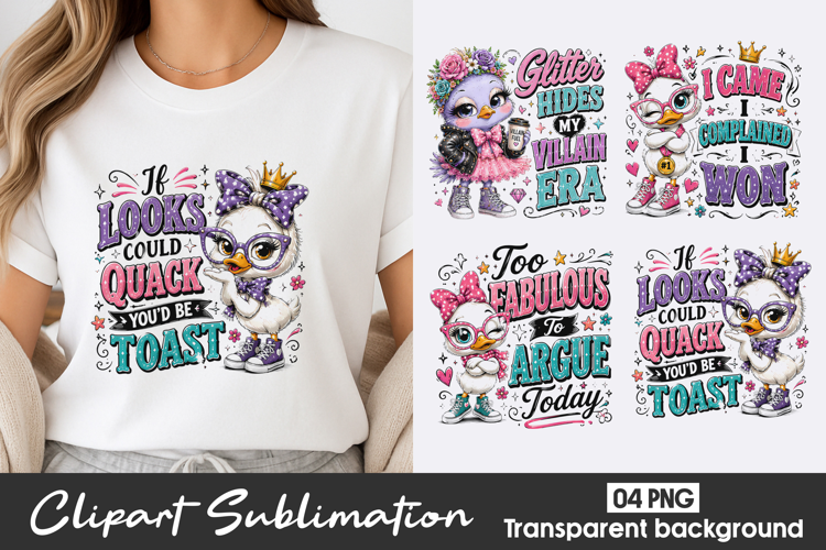 Funny Glamorous Bird Clipart Sublimation PNG