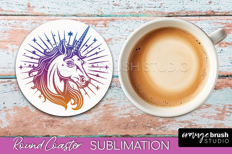 Celestial Coaster Sublimation, Boho Mystical Round Coaster example image 1