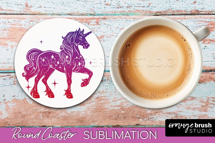 Celestial Coaster Sublimation, Boho Mystical Round Coaster example image 1