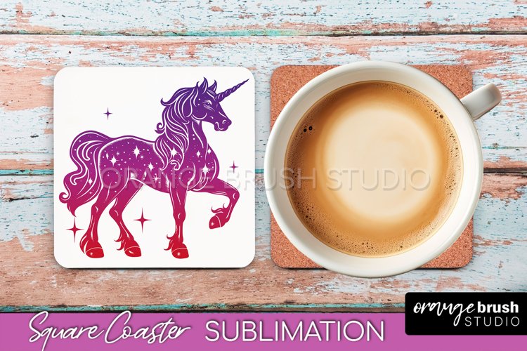 Boho Mystical Square Coaster PNG - Celestial Sublimation example image 1