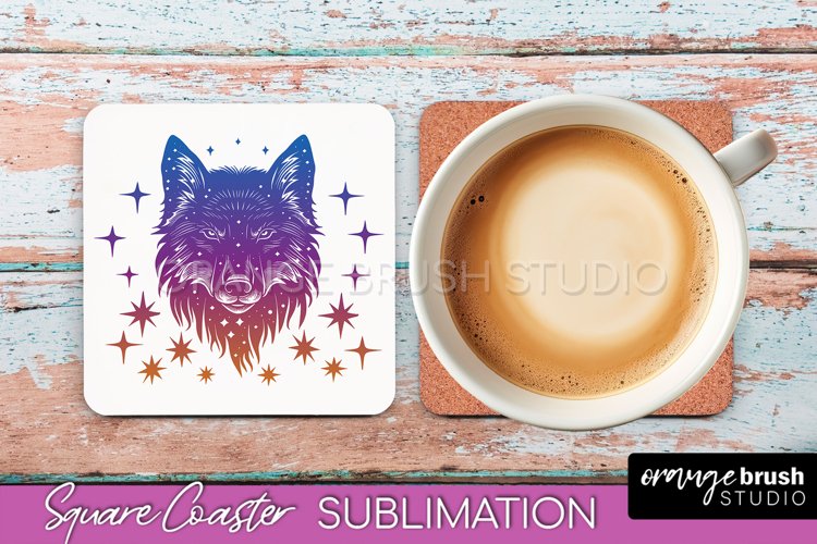 Boho Mystical Square Coaster PNG - Celestial Sublimation example image 1