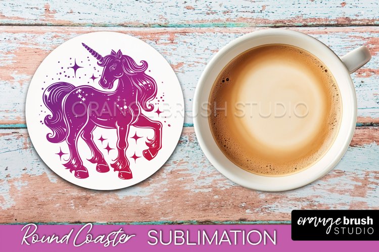 Celestial Coaster Sublimation, Boho Mystical Round Coaster example image 1
