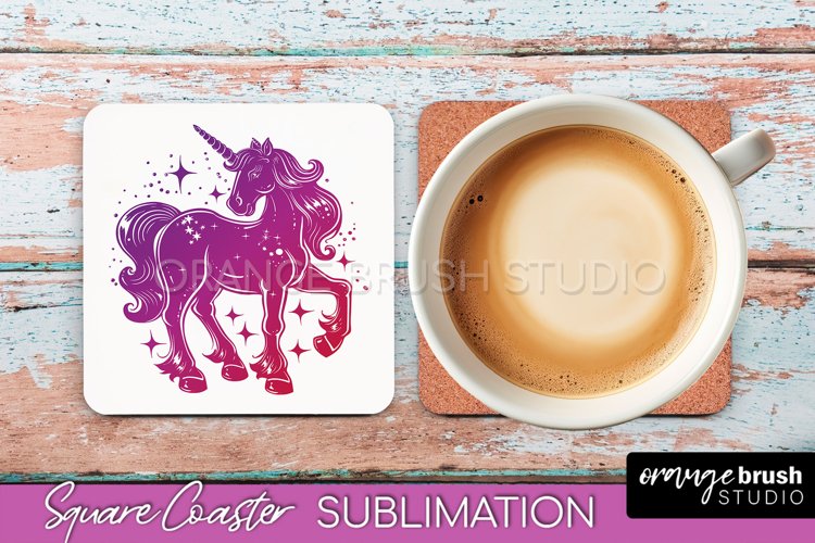 Boho Mystical Square Coaster PNG - Celestial Sublimation example image 1
