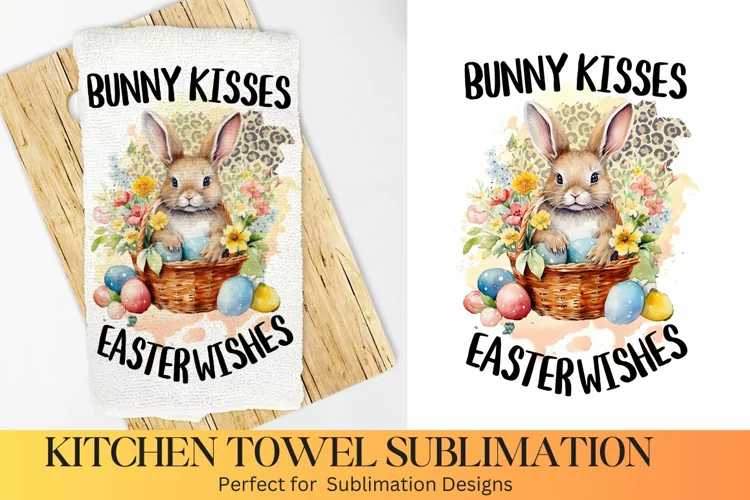Bunny kisses , Farmhouse Kitchen Towel, Kitchen Towel