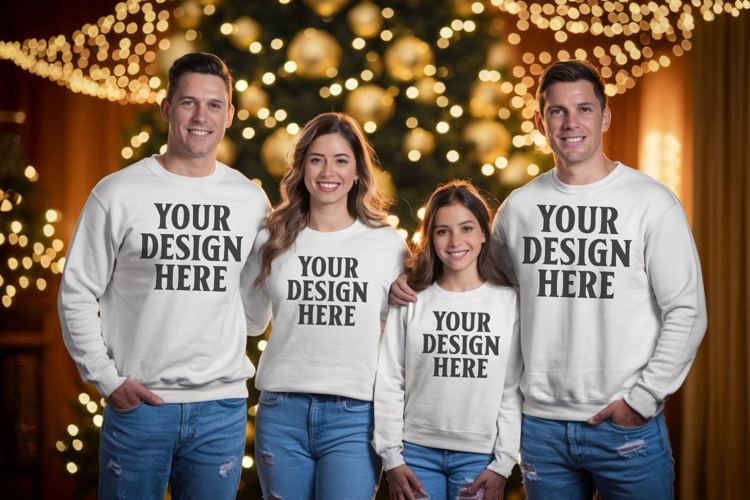 Christmas Family Group Tshirt Mockups