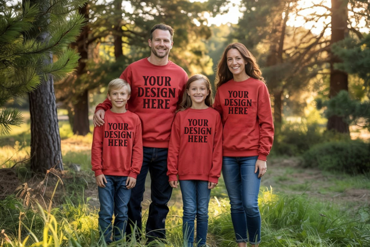 Christmas Family Matching T-Shirt Mockups | Holiday Group