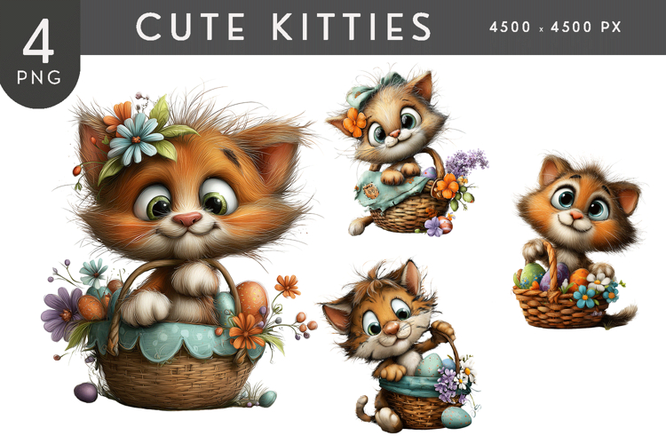 Cute Kittens PNG Clipart Set