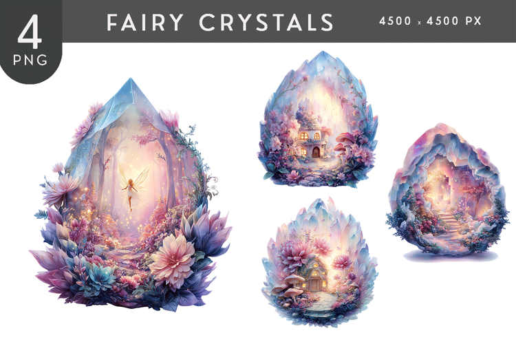 Ethereal Fairy Crystal Clipart PNG Collection
