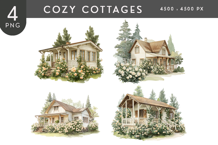 Rustic Garden Cottage Clipart