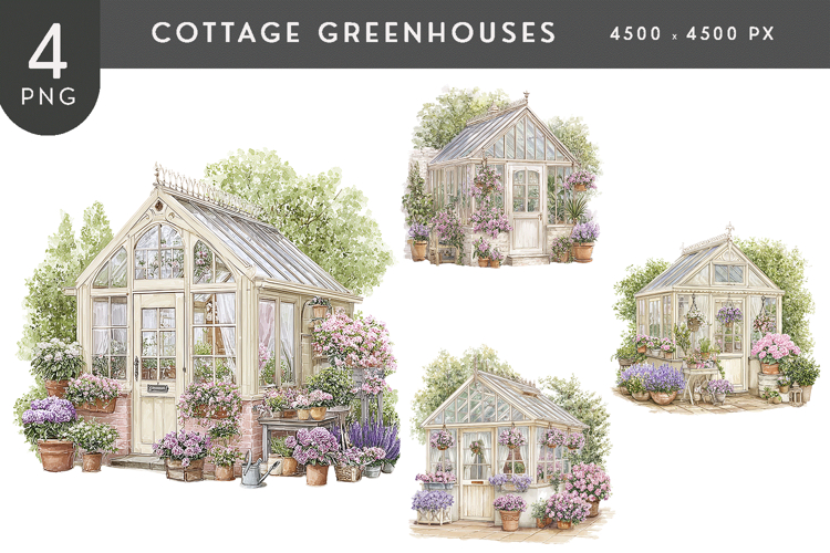 Cottage Greenhouse Clipart PNG