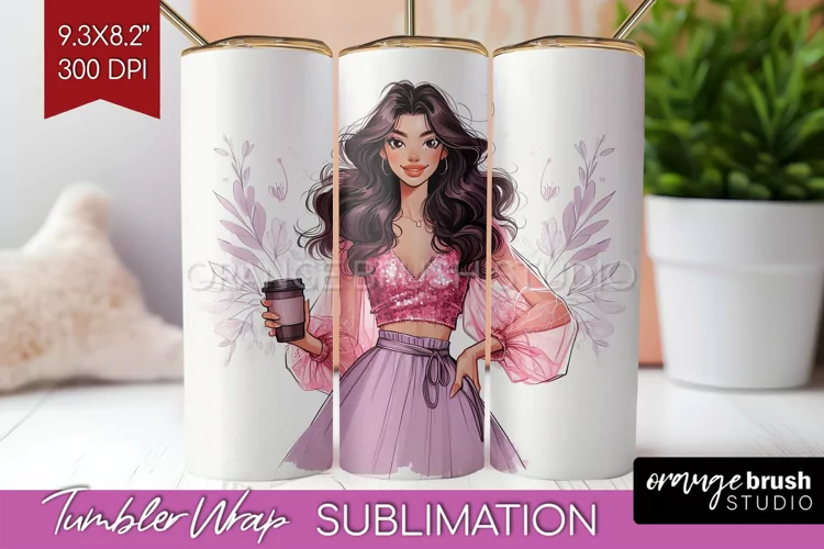 Coffee Girl Tumbler Wrap - Coffee Lover Tumbler PNG