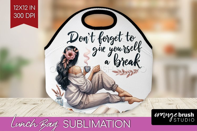 Coffee Girl Lunch Bag - Coffee Lover Lunch Bug PNG example image 1
