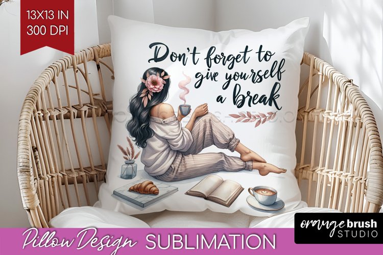 Coffee Girl Pillow Sublimation - Coffee Lover Pillow Cover example image 1