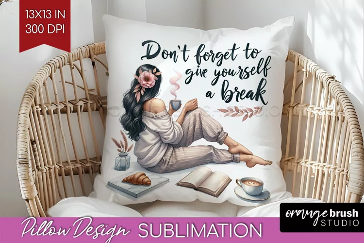 Coffee Girl Pillow Sublimation - Coffee Lover Pillow Cover