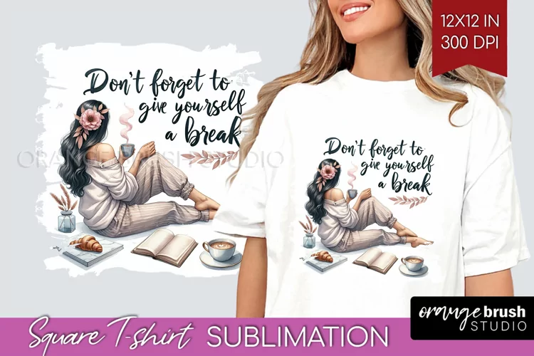 Coffee Girl Square Tshirt Background - Coffee Lover PNG