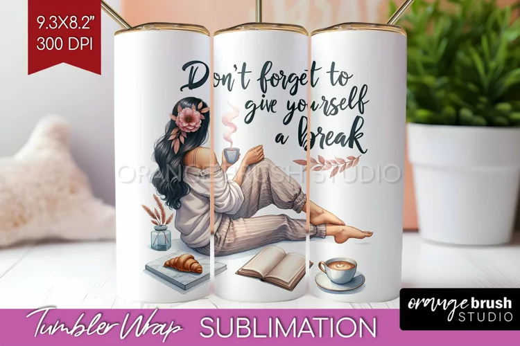 Coffee Girl Tumbler Wrap - Coffee Lover Tumbler PNG