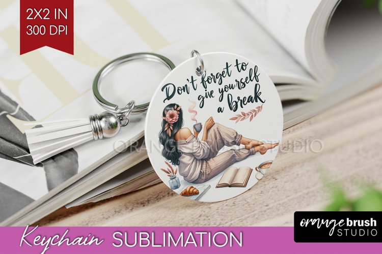 Coffee Girl Keychain PNG - Coffee Lover Keychain Sublimation