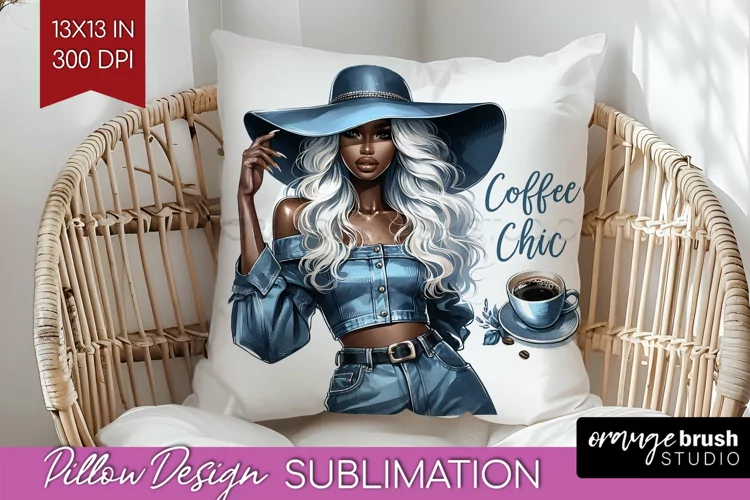 Coffee Girl Pillow Sublimation - Coffee Lover Pillow Cover