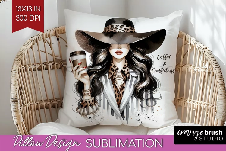 Coffee Girl Pillow Sublimation - Coffee Lover Pillow Cover