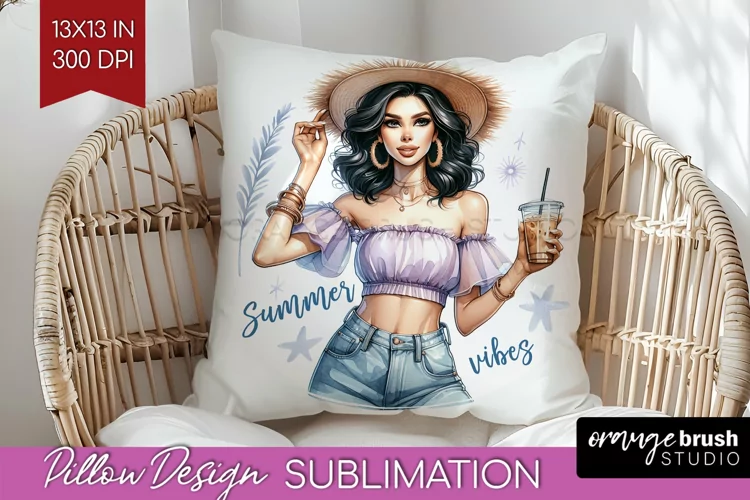 Coffee Girl Pillow Sublimation - Coffee Lover Pillow Cover