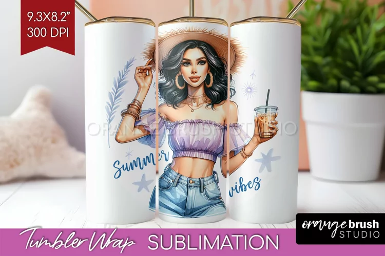 Coffee Girl Tumbler Wrap - Coffee Lover Tumbler PNG
