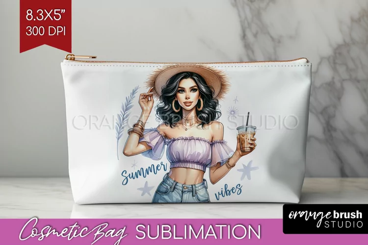 Coffee Girl Cosmetic Bag - Coffee Lover Makeup Bag PNG