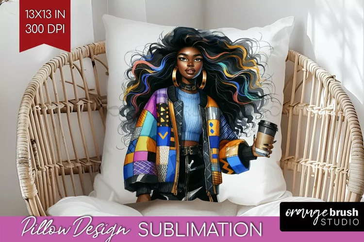 Coffee Girl Pillow Sublimation - Coffee Lover Pillow Cover