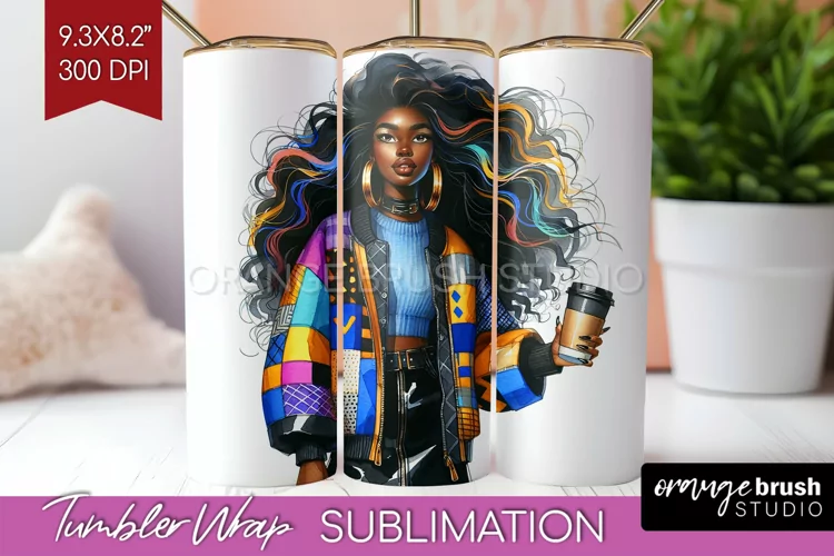 Coffee Girl Tumbler Wrap - Coffee Lover Tumbler PNG