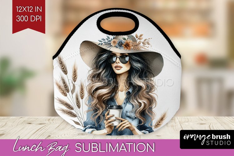 Coffee Girl Lunch Bag - Coffee Lover Lunch Bug PNG example image 1