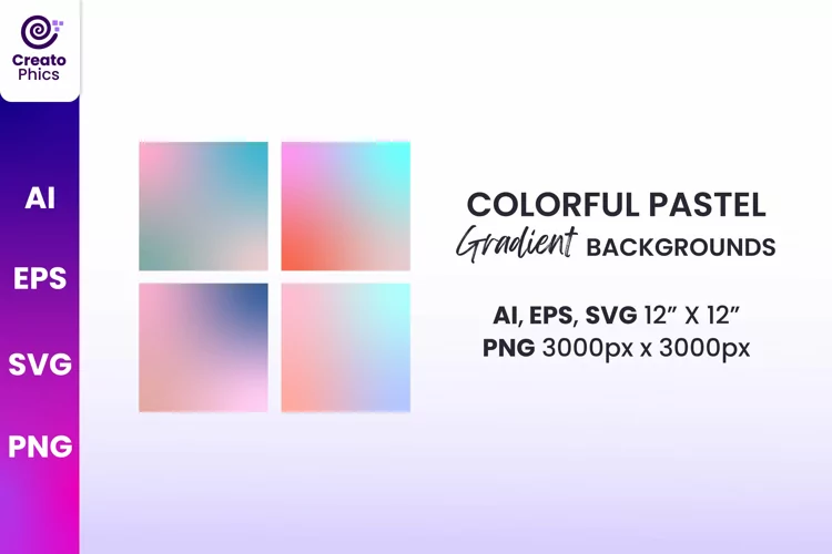 4 pastel gradient backgrounds | soft wallpaper and backdrops