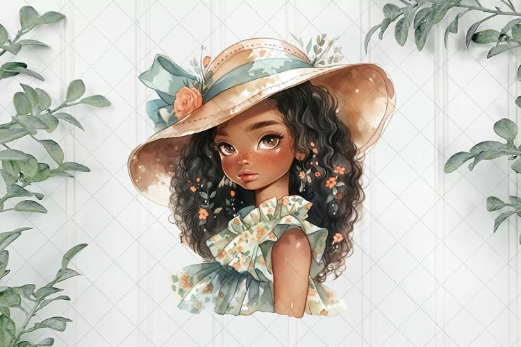 Cottagecore Ebony Girl Sublimation