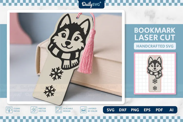 Cute Winter Animal Bookmark SVG | Snowy Reading Craft