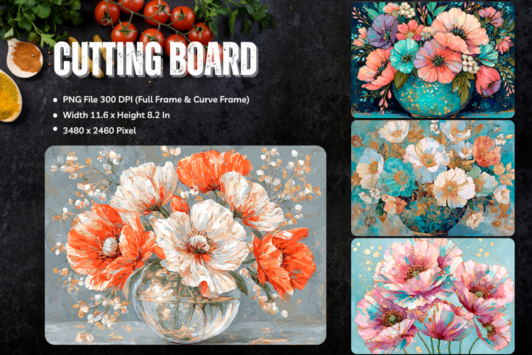 Flower Cutting Board Kitchen Chopping Board Sublimation_100