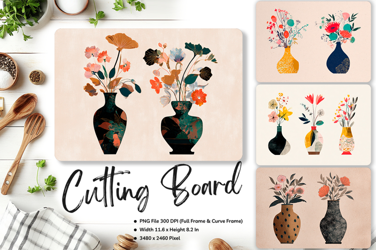 Flower Cutting Board Kitchen Chopping Board Sublimation_101