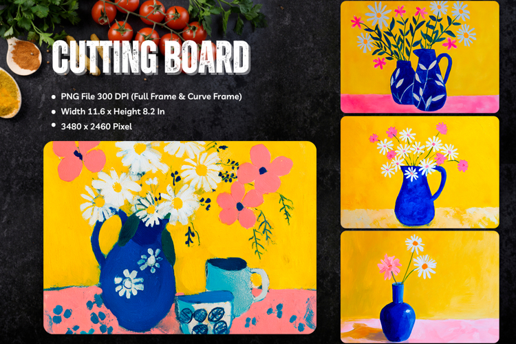 Flower Cutting Board Kitchen Chopping Board Sublimation_102