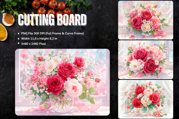 Flower Cutting Board Kitchen Chopping Board Sublimation_103