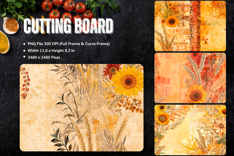 Sunflower Cutting Board Kitchen Chopping Board Sublimation