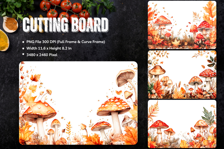 Mushroom Cutting Board Mushroom Night Chopping Board_108