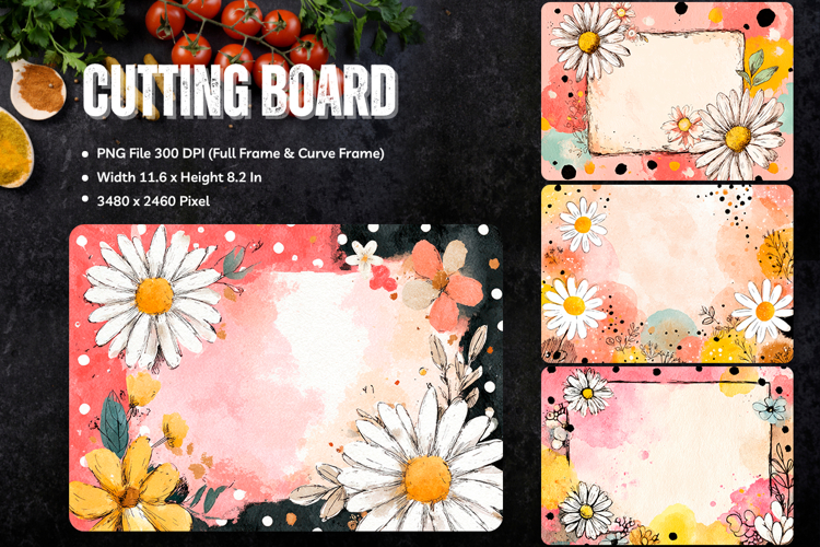 Flower Cutting Board Kitchen Chopping Board Sublimation_107