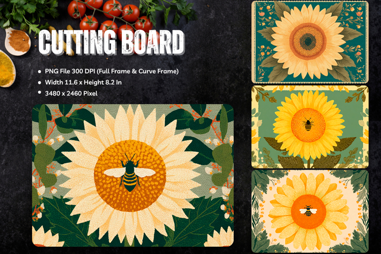 Flower Cutting Board Kitchen Chopping Board Sublimation_111